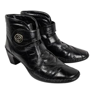 Josef Seibel Black Leather Ankle Boots